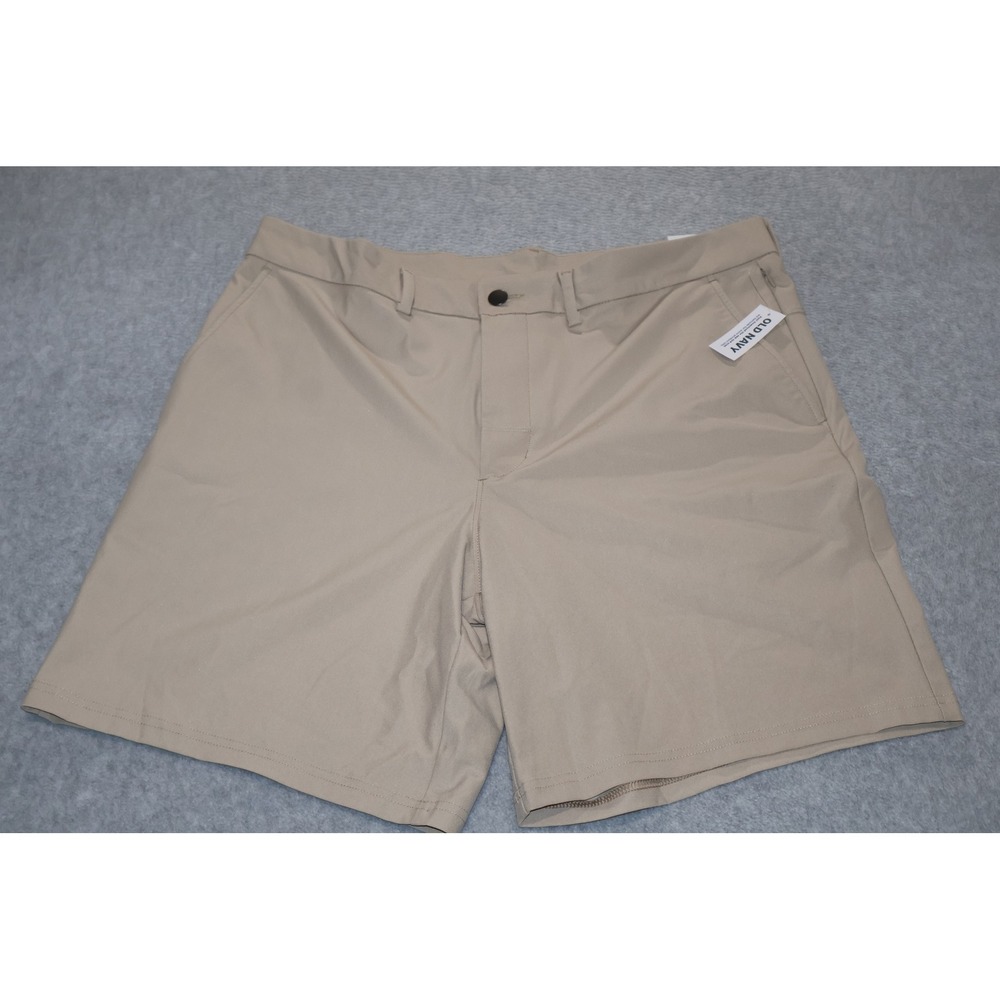 Old Navy Active Tech Hybrid Men 36 Tan 4-Way Stretch 8" Inseam Shorts Golf NEW